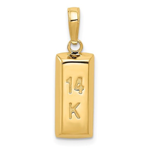 14k Yellow Gold 3D Bar Pendant - Picture 1 of 6